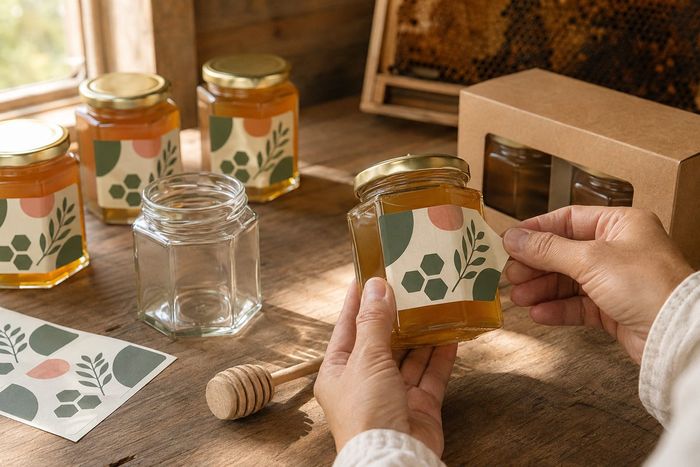 Étiquettes pour pots de miel, impression KOOPRINTA