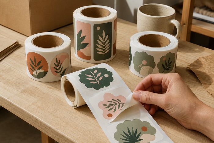 Étiquettes adhésives en rouleau, impression KOOPRINTA
