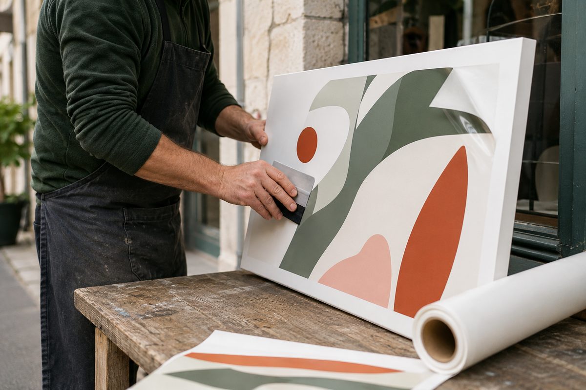 Adhésif vinyle polymère blanc imprimé et découpé par KOOPRINTA