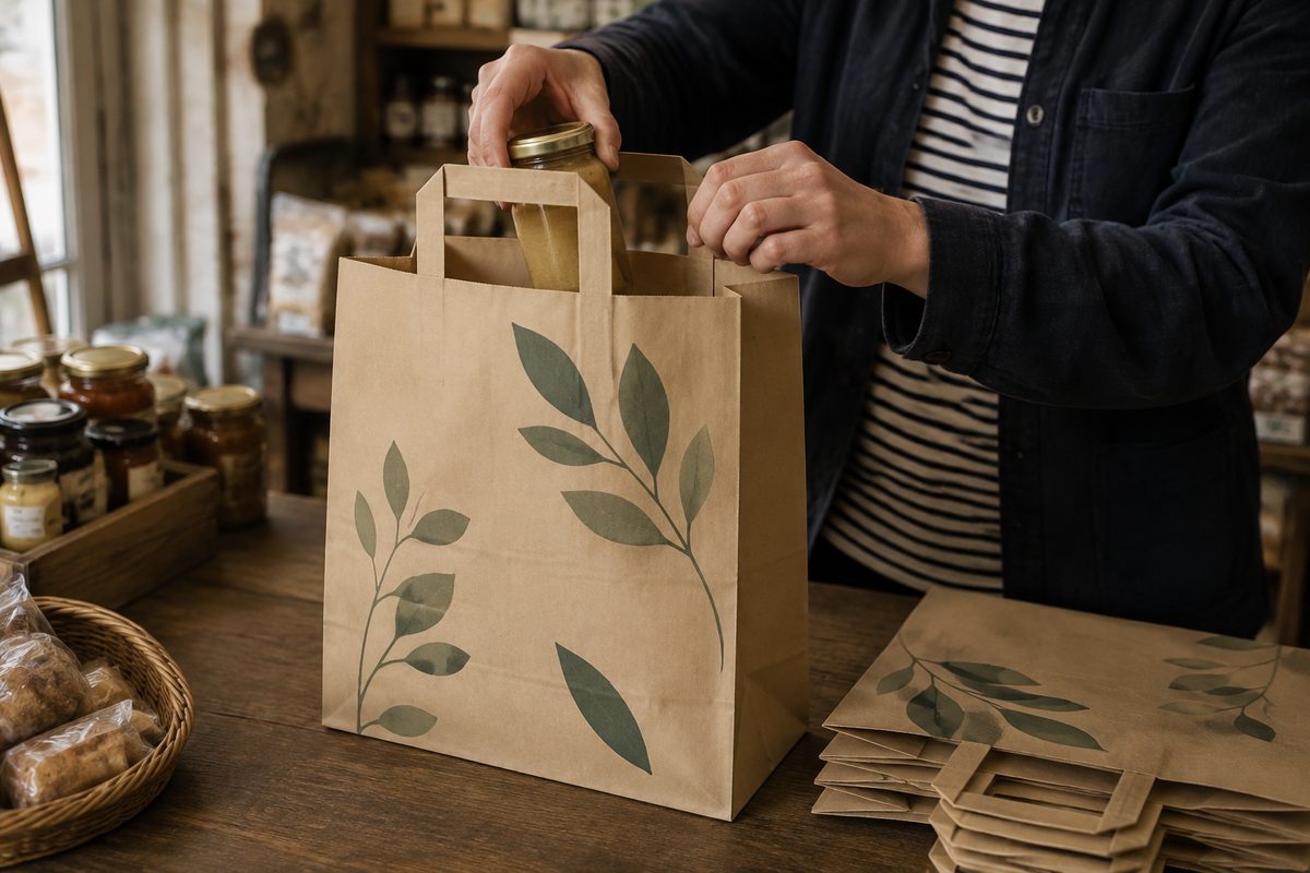 Sac kraft Grand Rapids imprimé en quadrichromie par KOOPRINTA