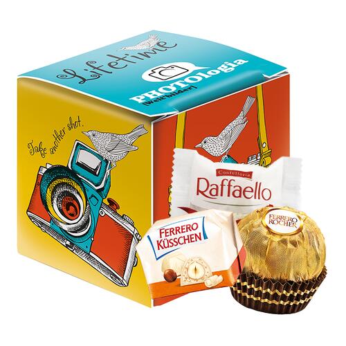Mini cubes Ferrero personnalisés, impression KOOPRINTA