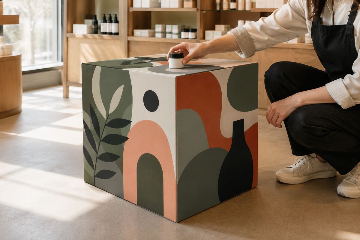 Cube de sol imprimé en quadrichromie par KOOPRINTA